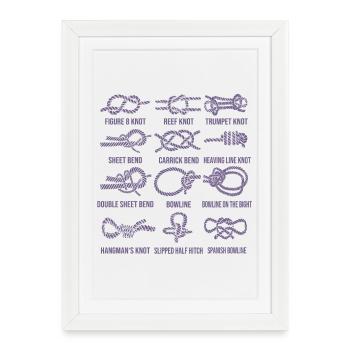 Sailing, sailboat, sailing knots, knotting - Framed poster (27 × 37 cm) - white - Front