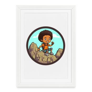 Afro Black Kid Young Girl Empowerment Girl - Framed poster (27 × 37 cm) - white - Front