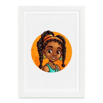 Illustration élégante d’afro-héroïne - Affiche encadrée (27 × 37 cm) - blanc - Devant