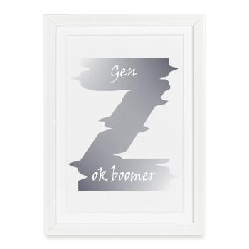 Motif de la génération Z : baby-boomers, ère numérique - Affiche encadrée (27 × 37 cm) - blanc - Devant