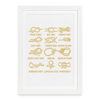 Sailing, sailboat, sailing knots, knotting - Framed poster (27 × 37 cm) - white - Front