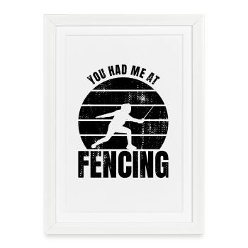 Funny fencer joke - Framed poster (27 × 37 cm) - white - Front