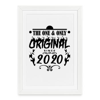 2020 - Année de construction 2020 - Année 2020 - Affiche encadrée (27 × 37 cm) - blanc - Devant