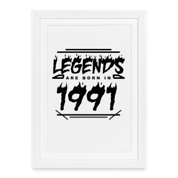 Legend 1991 - Né en 1991 - Construit en 1991 - Affiche encadrée (27 × 37 cm) - blanc - Devant