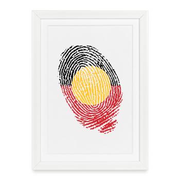 Empreintes digitales aborigènes d’Australie - Affiche encadrée (27 × 37 cm) - blanc - Devant