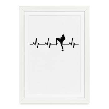 Kickboxer Heartline - Affiche encadrée (27 × 37 cm) - blanc - Devant