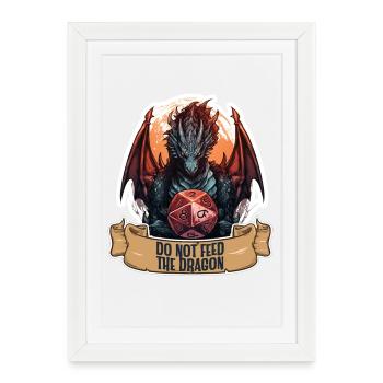 Ne nourrissez pas le t-shirt de RPG fantasy Dragon - Affiche encadrée (27 × 37 cm) - blanc - Devant