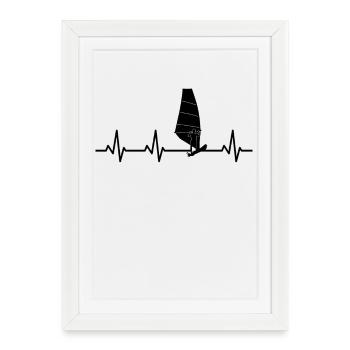 Windsurfer heart palpitations - Framed poster (27 × 37 cm) - white - Front