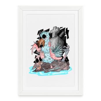 Zombie Seagull - Framed poster (27 × 37 cm) - white - Front