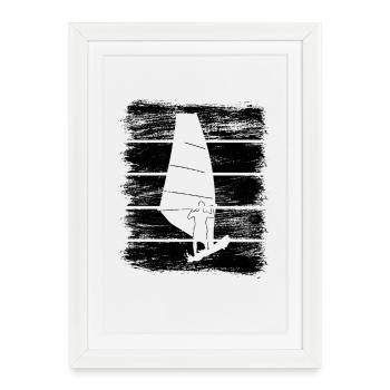 Windsurfing - Framed poster (27 × 37 cm) - white - Front