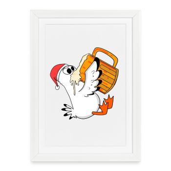 Seagull Beer Christmas - Framed poster (27 × 37 cm) - white - Front