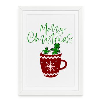 Joyeux Noël, Biscuits - Affiche encadrée (27 × 37 cm) - blanc - Devant
