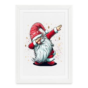 Dabbing Père Noël Dab Père Noël - Affiche encadrée (27 × 37 cm) - blanc - Devant