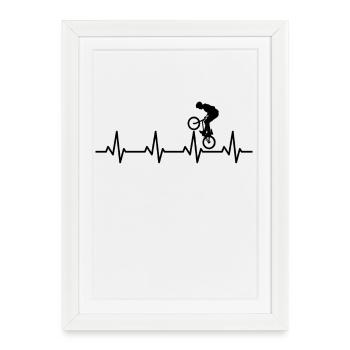 Ligne de cœur BMX - Affiche encadrée (27 × 37 cm) - blanc - Devant