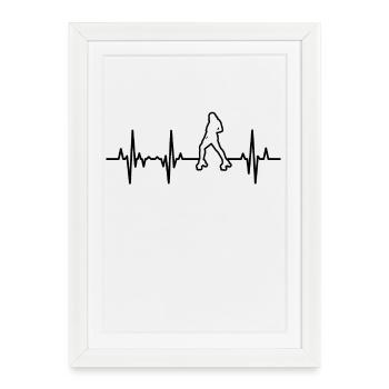 Women's Roller Skating ECG - Framed poster (27 × 37 cm) - white - Front