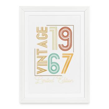 Vintage 1967 Limited Edition Aged to Perfection - Affiche encadrée (27 × 37 cm) - blanc - Devant
