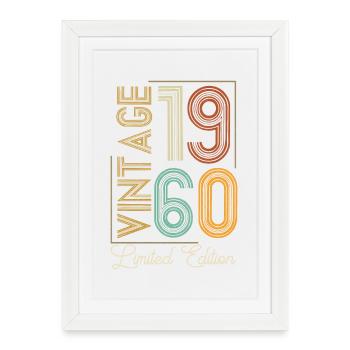 Vintage 1960 Limited Edition Aged to Perfection - Affiche encadrée (27 × 37 cm) - blanc - Devant