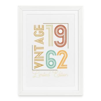 Vintage 1962 Limited Edition Aged to Perfection - Affiche encadrée (27 × 37 cm) - blanc - Devant