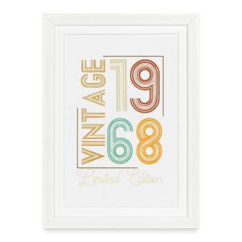 Vintage 1968 Limited Edition Aged to Perfection - Affiche encadrée (27 × 37 cm) - blanc - Devant