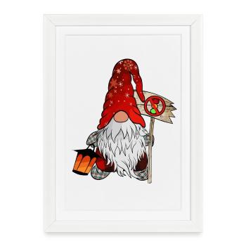 Anti feu tricolore Imp Noël Nain - Affiche encadrée (27 × 37 cm) - blanc - Devant