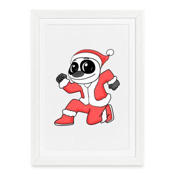 Panda Cuddly Toy Christmas - Framed poster (27 × 37 cm) - white - Front