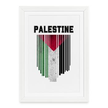 Drapeau de la Palestine, fierté palestinienne - Affiche encadrée (27 × 37 cm) - blanc - Devant