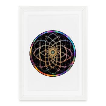 Rainbow Mandala Circle Pattern - Framed poster (27 × 37 cm) - white - Front
