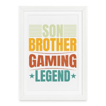 son brother gaming legend shirt - Framed poster (27 × 37 cm) - white - Front