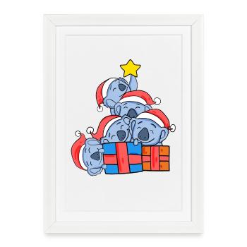 Koala Christmas Tree Christmas - Framed poster (27 × 37 cm) - white - Front