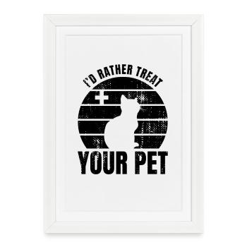 Veterinarian Quote - Framed poster (27 × 37 cm) - white - Front
