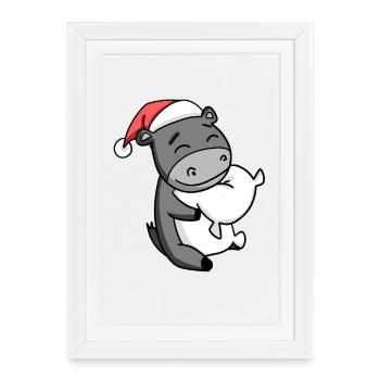 Ass Cute Tired Sleeping In Christmas - Framed poster (27 × 37 cm) - white - Front