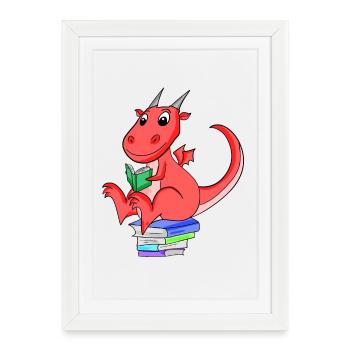 Livres Dragon Dragon - Affiche encadrée (27 × 37 cm) - blanc - Devant
