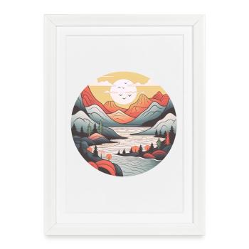 landscape nordic style - Framed poster (27 × 37 cm) - white - Front