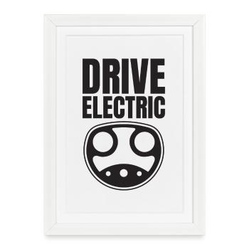 Drive Electric Supercharge - Electric Car Fans - Framed poster (27 × 37 cm) - white - Front