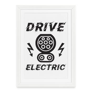 Drive Electric CCS Combo 2 Supercharge Elektro - Framed poster (27 × 37 cm) - white - Front