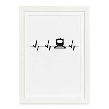 Railway Heart Line - Framed poster (27 × 37 cm) - white - Front