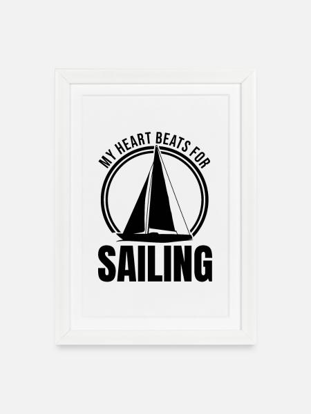 Segelliebhaber - Gerahmtes Poster (27 × 37 cm) - Weiß