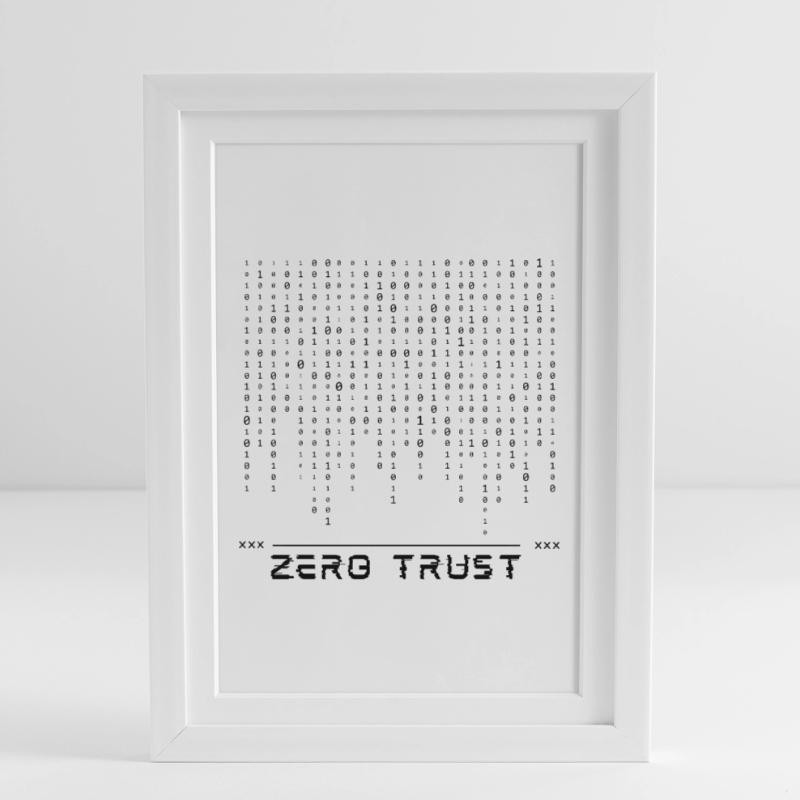 Zero Trust Binary Code Framed poster (27 × 37 cm)