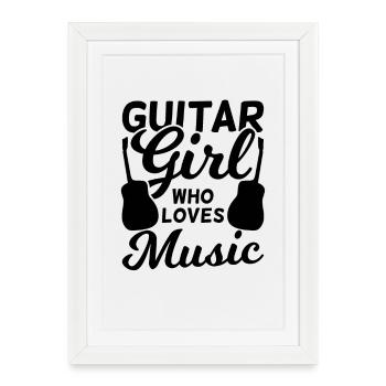 Guitariste - Affiche encadrée (27 × 37 cm) - blanc - Devant