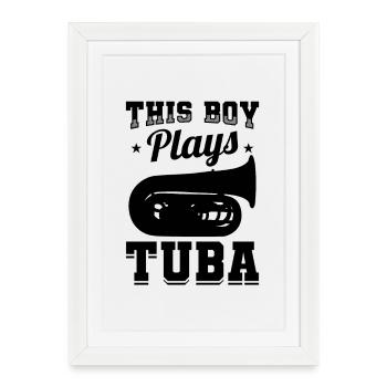 Petit joueur de tuba - Affiche encadrée (27 × 37 cm) - blanc - Devant