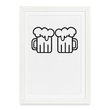 Bière - Affiche encadrée (27 × 37 cm) - blanc - Devant