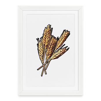 5 wheat ears - Framed poster (27 × 37 cm) - white - Front