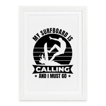 Dicton de surfeur - Affiche encadrée (27 × 37 cm) - blanc - Devant