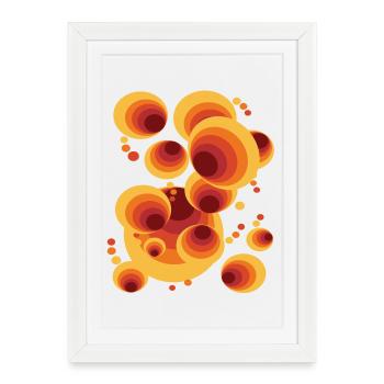 Dégradé abstrait à pois - Affiche encadrée (27 × 37 cm) - blanc - Devant