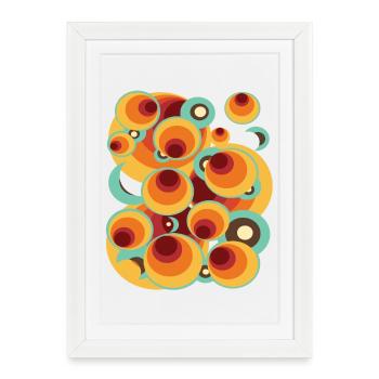 Abstract Polka Dot Ball Circle Pattern - Framed poster (27 × 37 cm) - white - Front