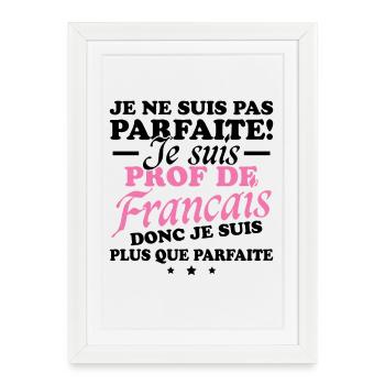 Je suis prof de français - Affiche encadrée (27 × 37 cm) - blanc - Devant