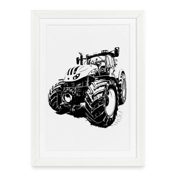Tractor - Framed poster (27 × 37 cm) - white - Front