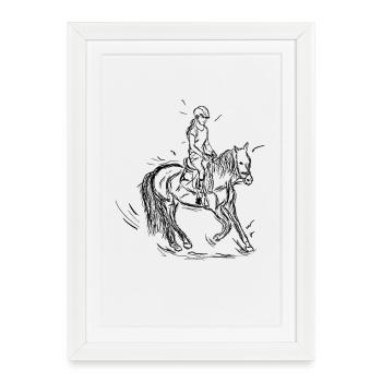 Cavalier - Affiche encadrée (27 × 37 cm) - blanc - Devant