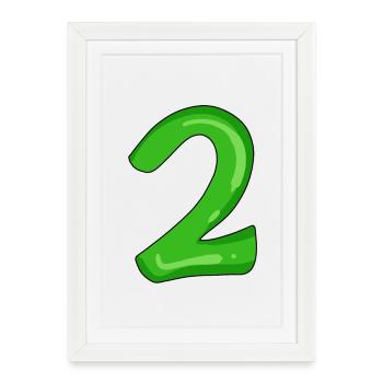 Two - 2 - Number Number - Framed poster (27 × 37 cm) - white - Front