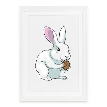 Biscuit lapin - Affiche encadrée (27 × 37 cm) - blanc - Devant